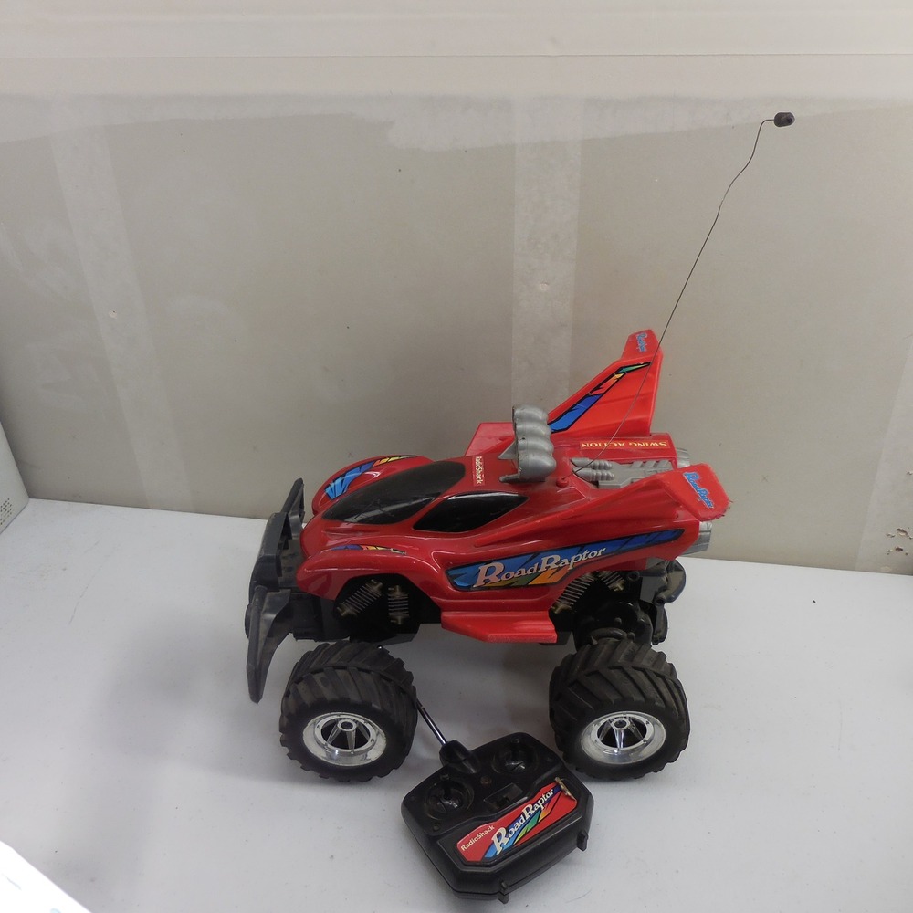 Vintage RadioShack Road Raptor RC Monster Truck Red Swing Action Tested & Works